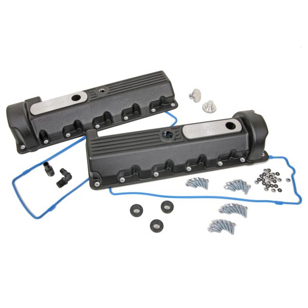 Trick Flow® Cast Aluminum Valve Covers; Black 4.6L Windsor